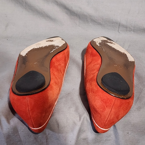 MARNI Orange/Red Suede Pointed Toe Ballet Flats, size 39 - Picture 3 of 11